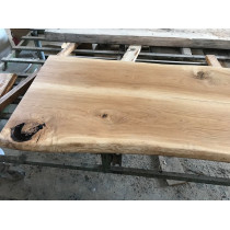 Leimholzplatte aus 2 Eichenbohlen, geölt, Tischplatte, Baumkanten, 120x80x4,5cm
